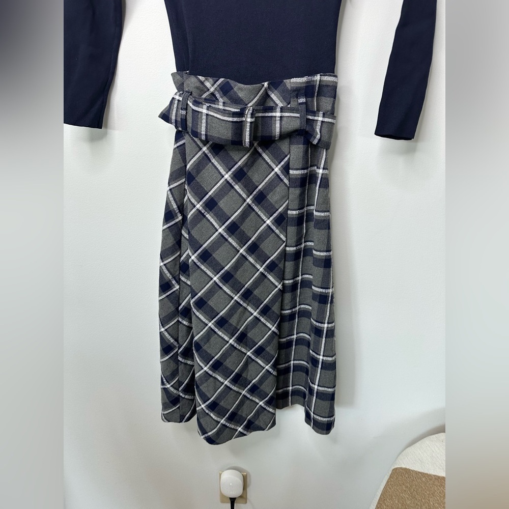 Vero Moda Women Checkered Fit And Flared Casual Dress, Navy Blue xs - Picture 4 of 10